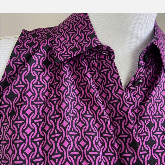 The Limited purple/navy geometric print, sleeveless dress, size small - Picture 5 of 7